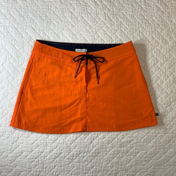 Nautica Women’s Nylon Skirt Size Small Orange (F25) - Picture 1 of 5